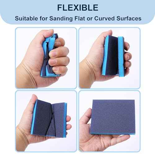 Bates- Sanding Sponge, 12 Pack, 3.9¡±x4.7¡±, 80/100/120/180 Grit, Sanding Block, Sanding Paper Block, Sandpaper Sponge Block, Sanding Blocks for Wood, Sanding Sponges, Sand Block, Sanding Blocks Drywall