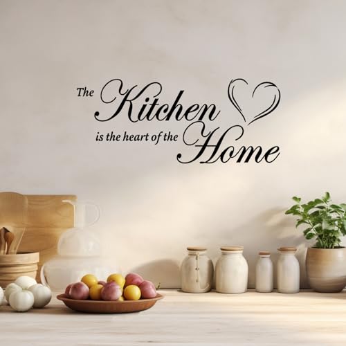 The Kitchen is The Heart of The Home Vinyl Wall Decal Art Letters Kitchen Decals Home Decor