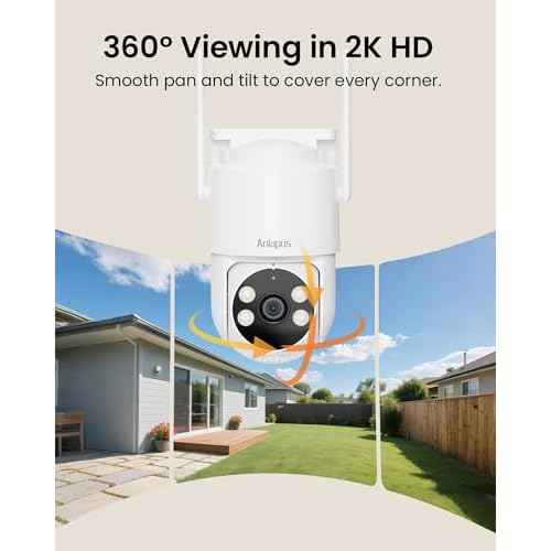 Anlapus C281 3MP 2K Security WiFi Camera Outdoor, 360¡Æ Pan/Tilt Wired Security Camera, AI Detection, Auto Track, Color Night Vision, 2-Way Audio, 2.4/5GHz, Light Siren Alarm, Cloud/Memory Card Storage