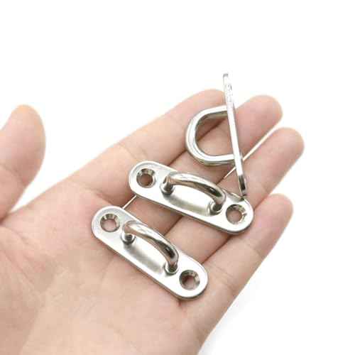 24 PCS 1.8 Inch Pad Eye, Stainless Steel Ceiling Hook Pad Eye Plate, Marine Hardware Staple Hook Loop with Screws