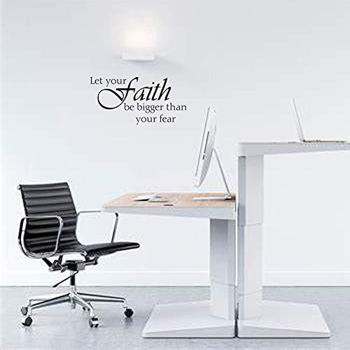 Let Your Faith Be Bigger Than Your Fear Vinyl Wall Decal Inspirational Wall Sayings Positive Quote Handwriting Art Letters Home Decor
