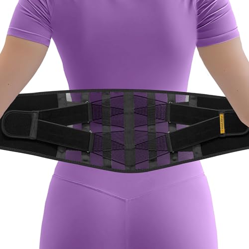 Ultra Breathable Back Brace for Lower Back Pain Relief â Lightweight Thin Soft Back Support Brace for Women & Men â Dual Adjustable Lumbar Support Belt for Herniated Disc, Sciatica, Scoliosis