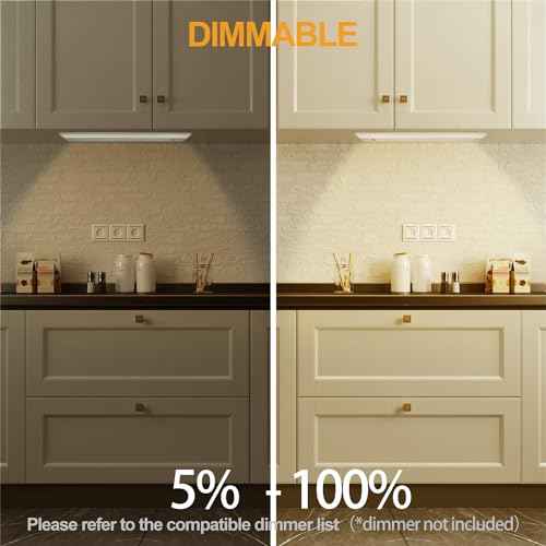 Ansen 3Packs of Under Cabinet Lights for Kitchen, 12in 10W 666LM, Dimmable Hardwire Led Light for Closet, CRI>92, R9>90, 3 Color Temperature, 3000K/4000K/5000K(Warm White, Cool White, Daylight)