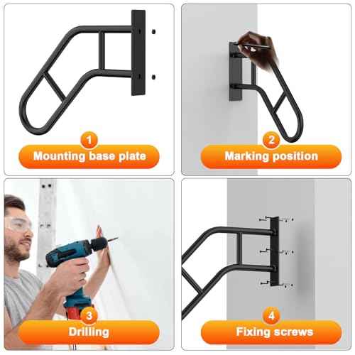 Handrails for Outdoor Steps £¬22.8" Stair Railing Indoor1-3 Step, U-Shaped Safety Handrails for Kids, Elderly, Pregnant Women, Disabled (2 Pack Upgraded U-Shaped handrail)