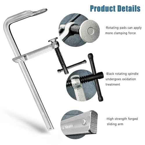 4-Pack 12-Inch Heavy-Duty F-Clamps for Welding, Woodworking & Metalworking ? 550 lbs Load Capacity, 3 Inch Throat Depth, All-Steel Construction (4-Pack - 12 Inch - 3 Inch)