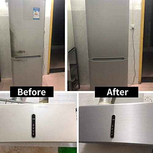 Hopepak Stainless Steel Contact Paper Peel and Stick Waterproof Silver Metallic Wallpaper Self Adhesive Removable Vinyl Roll for Kitchen Cabinet Refrigerator Dishwasher Countertop 17.3''x78.7''