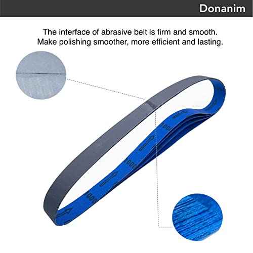 2 x 42 Inch Silicon Carbide Extra Fine Grit Sanding Belts 600, 800, 1000 Grits for 2x42 Belt Grinder, 9 Pack Assortment