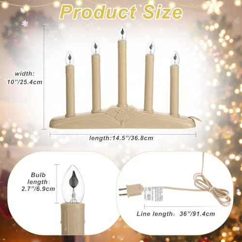 VIHOSE 4 Pack Electric Window Candles Plastic Christmas Flameless Electric Candolier with 5 Lights Indoor Waterproof LED for Yard, Garden Decoration