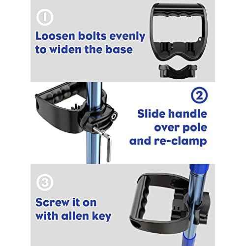Garden Shovel Handle Attachment, Labor Saving Tool Grip for Back Saver, Work with Garden Shovels, Snow Shovels, Rakes, D Grip Ergonomic Handle Replacement, Black