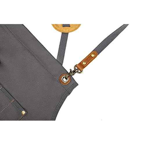 Waxed Canvas Tool Apron for Men and Women - Durable, Adjustable for Woodworkers, Mechanics, Blacksmiths, Carpenters