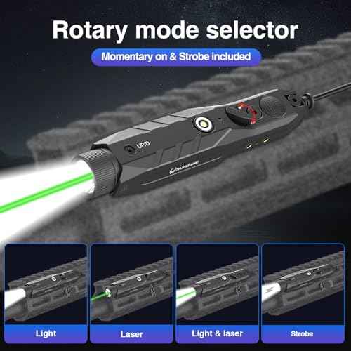 DARKFANG Mlok and Picatinny Flashlight and Laser Combo for Rifle, 1450 Lumen Weapon Light with Removeable Pressure Switch