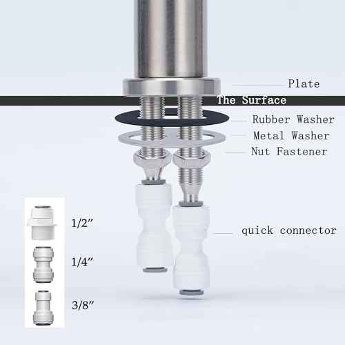 Two Way Drinking Faucet with Two Handles, Water Purifier RO Faucet, Stainless Steel Direct Drinking Kitchen tap for Filters, Sparkling, Cold Water
