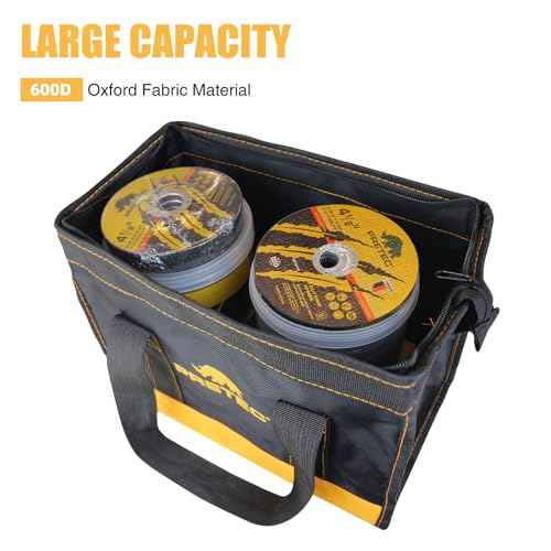 12 Inch Small Tool Bag, Wide Mouth Tool Tote Bag, Waterproof Tool Organizer Bag for Home Organizer for Indoor and Outdoor Gardening, Electricians Repairman Tools Tote Bag