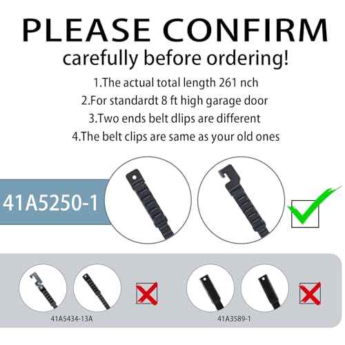 41A5250-1 Drive Belt for 8ft High Garage Doors, 261'' Garage Door Openers Belt 041A5250-1,Replacement Belt Compatible with Some Liftmaster/Chamberlain Belt Drive Garage Door Opener