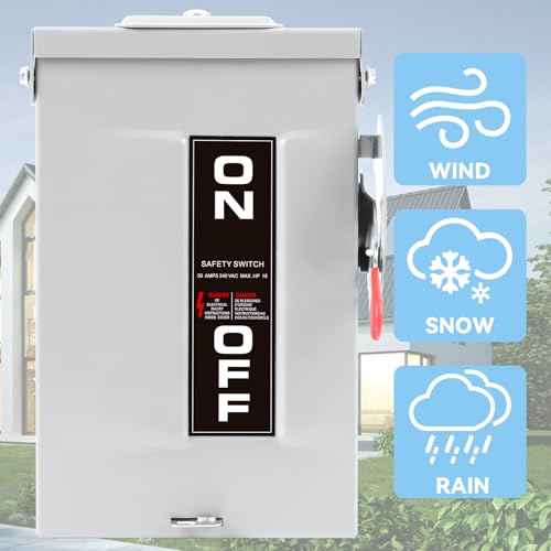 30 Amp Disconnect Switch,3 Pole Safety Switch,Non-Fusible,Indoor&Outdoor,Meeting NEMA 3R Standards,Galvanized Steel£¬Anti Corrosion and Rust Prevention,10-Year Warranty