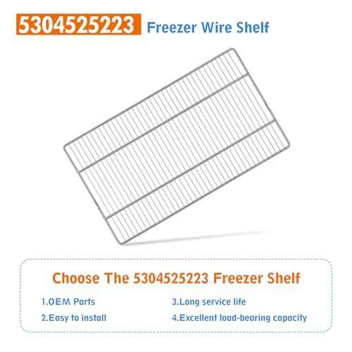 5304525223 Freezer Wire Shelf Compatible with Frigidaire Freezer, Replacement 5304523692 5304537120 4959449 AP6989895 PS16218721 EAP16218721