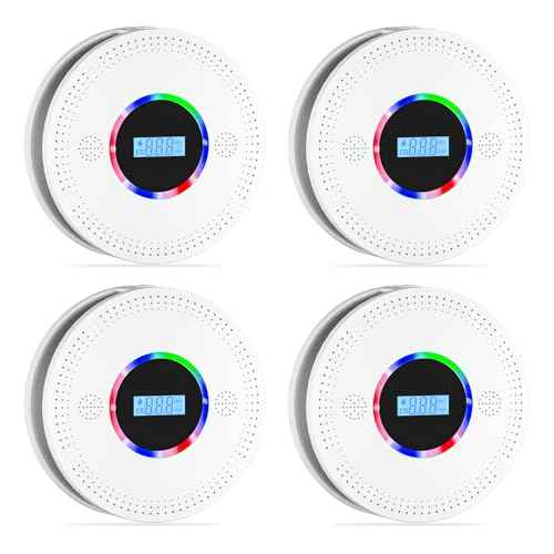 Smoke and Carbon Monoxide Detector, Combination Smoke Alarm and Carbon Monoxide Detector Battery Powered, CO Detector with Sensitive Sensor, LCD Display and Sound Warning, CDR-813