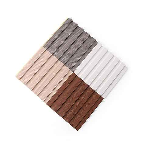 Art3d Slat Wall Panels, WPC Soundproof 3D Wall Paneling for Interior Wall Decor, TV Background, Samples 5-Pack 6 x 6 in.