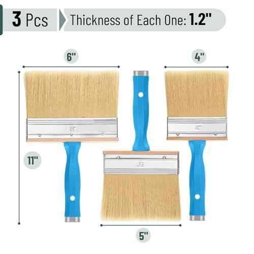 Bates- Deck Stain Brush Set, 3 Pack, 4¡±, 5¡± and 6¡±, Deck Stain Applicator, Stainless Steel Ferrule