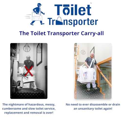 Toilet Bag - Lift, Carry, Store, Service & Remove Toilets | Professional Plumber Carrying Bag | Plumbing Tools & Parts - Flapper, Fill Valve, Flush Handle, Snake, Repair Kit & Wax Ring