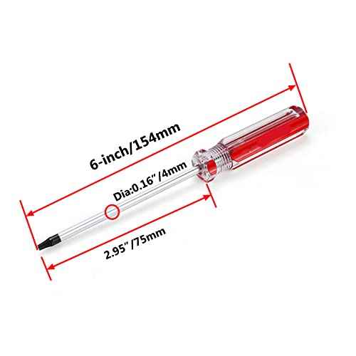 T15 Security Torx Bit T15 Torx Bit Star Screwdriver Magnetic Tip for Computer Repairing, Home Appliances 6 Inch Total Length - Pack of 4