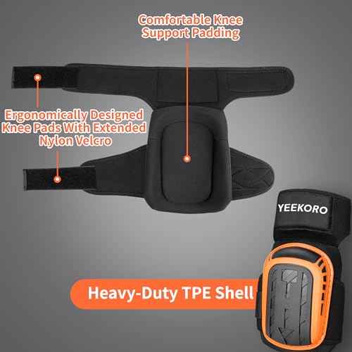 Knee Pads for Work, Heavy Duty Knee Pads with EVA Padding For Construction Gardening Flooring£¬1 Pair Double Thickness Knee Pads for Men and Women