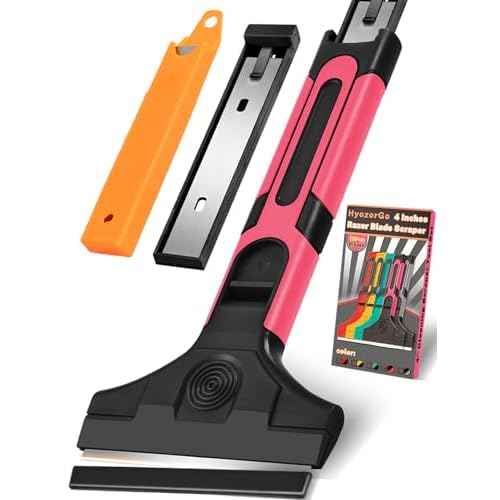 4" Razor Blade Scraper, Scraper Tool with 15pcs Razor Blades, Scrapper for Cleaning Paint, Sticker & Caulk Remover Tool, Glass Scraper for Windows, Stove Top, Oven, Cooktop, Floor, Tile