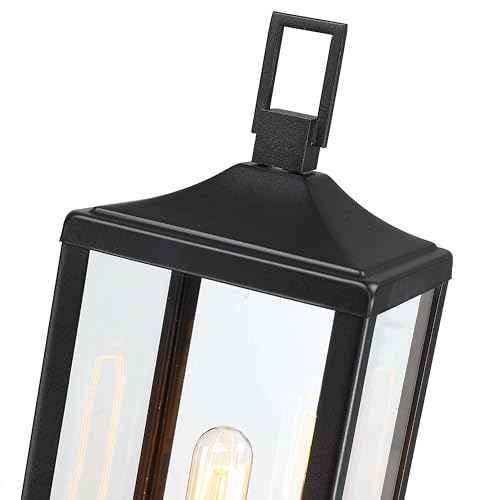 21.3 Inch Outdoor Lamp Post Light Fixture Dusk to Dawn - Residential Sidewalk Lamp Post Sconce Dusk to Dawn Outside Pole Lantern for House Outdoor Column Light, E26
