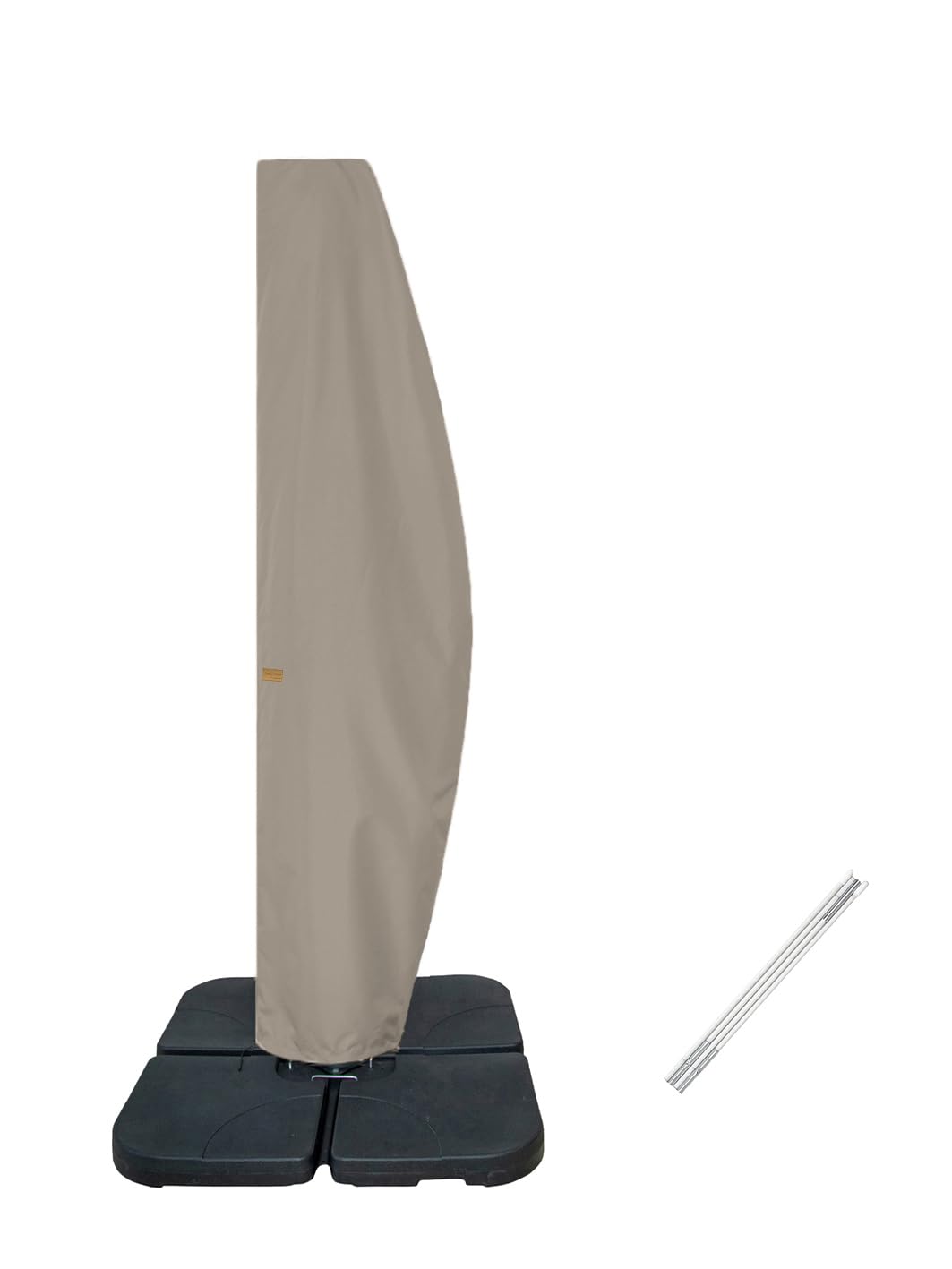 Patio Umbrella Cover for 10FT to 11FT Offset Umbrella, Water Resistant, Curved Cantilever and Straight Pole Parasol Outdoor Umbrellas Cover with Zipper and Rod