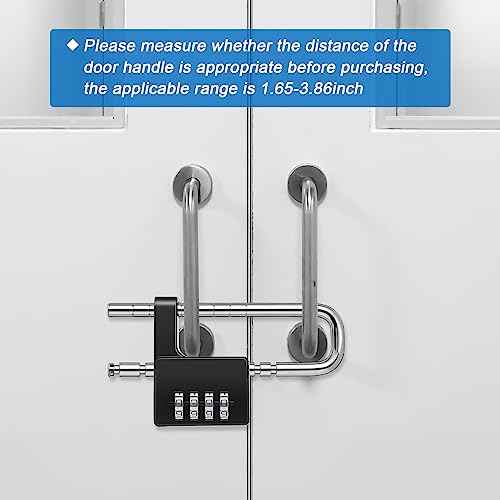 Gisafai 2 Pieces 4 Digit Combination Cabinet Lock, Long Code Combination Padlock for Gym School Lockers, Child Proof Code Sliding Locks for Fences, Drawers Closet