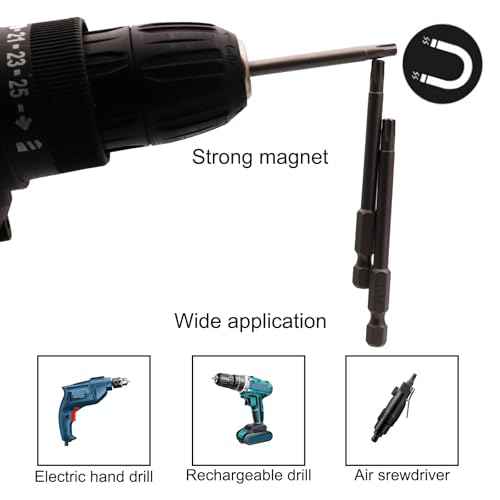 10Pcs Magnetic Torx Head Screw Driver Bits 75mm/3inch Long 1/4inch Hex Shank Security Tamper Proof Magnetic Torx Bit T10