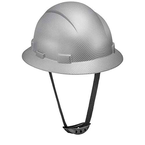 Acerpal Full Brim Hard Hat, Class C G & E, OSHA Construction Work Approved, Premium Carbon Fiber Design, Soft Padded 6 PT Adjustable Ratchet Suspension, Top Pad, Matte, Casco de construccion