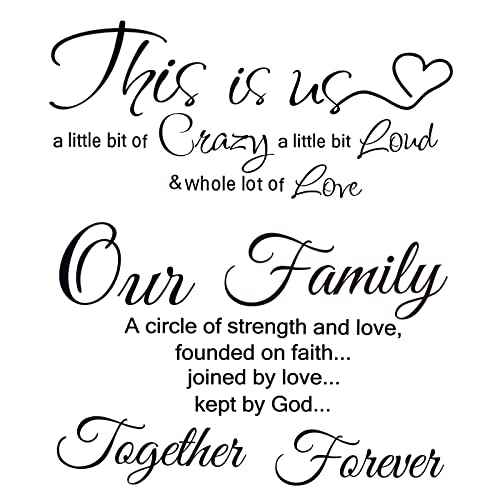 Family Quotes Wall Decals This is Us Wall Decor Vinyl Stickers for Living Room Bedroom Inspirational Art Decorations for Home Office Teen Dorm