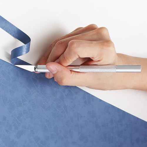 CiCiwind Wallpaper Smoothing Tool Set for Peel and Stick Wallpaper include Red Scraper Blue Felt Scrape Red Tape Measure Knife with 5 Replacement Blades