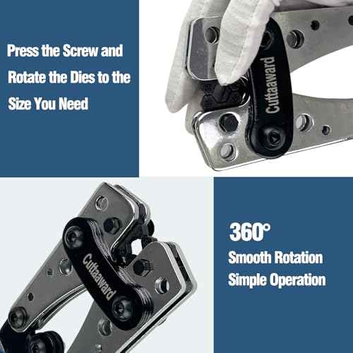 Battery Cable Lug Crimper - Heavy-Duty Wire Crimper for AWG 10-1, Hexagonal Crimping Tool with Aluminum Handle, High-Strength Steel, Wire EDM Cutting, Durable Battery Terminal Crimper for Copper Lugs