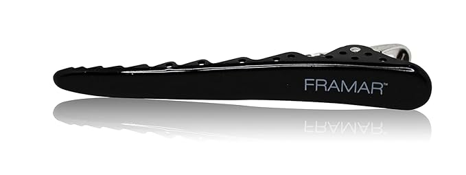 Framar Black Hair Clips Metal - Professional Hair Clip For Styling, Hair Clips For Women Styling, Metal Clips For Hair, Extra Strong With No Slip - 4 Pack