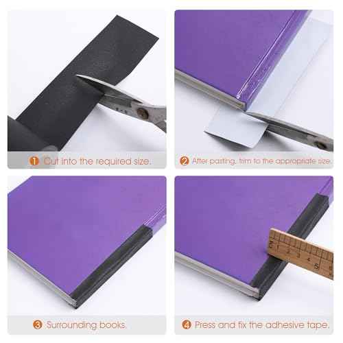 2Inch Wide Self-Adhesive Matte Book Binding Tape, 33 FT Black and White Cloth Tape for Repairing, Reinforcing, and Protecting Old & Antique Books (Black and White)