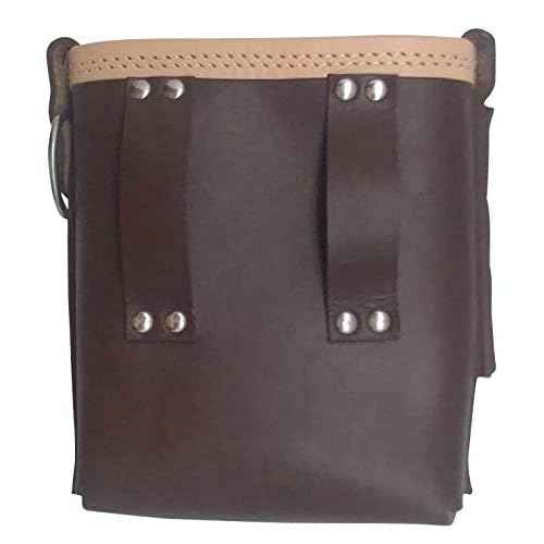 3850-CHOC Bolt Bag with Spud Wrench Holder and Snap Holder | Ironworker Bolt Bag, Medium Size | Premium, Ultra Durable Buffalo Leather | Commercial Grade Sliding Tool Belt Accessory