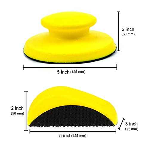 VIBRATITE 5 Inch Hook and Loop Round & Mouse Hand Sanding Block, Ideal for Woodworking, Furniture Restoration, Home and Automotive Body,Sanding Pad Hook Backing Plate for Sanders or Polishers,2PCS
