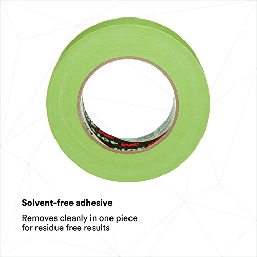 3M 401+ 0.25" x 60yd High Performance Masking Tape - 0.25" x 60 Yards Roll, Crepe Paper, Green