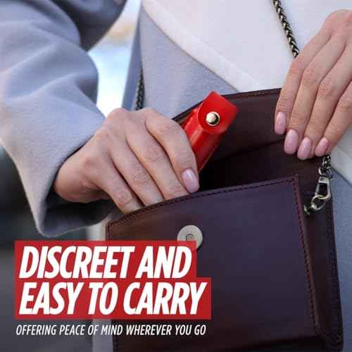 Pepper Spray for Women, Keychain Self Defense with Small Leather Case, OC Spray, 16 Feet Longer Range, UV Dye, Twist Top Safety, Pepper Spray Bulk