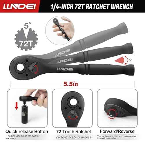LLNDEI 1/4" Drive Socket Set & Nut Driver Set 38PCS,1/4-Inch Sockets Deep&Shallow SAE 5/32" to 9/16"? with Ratchet, Hex Shank 6" Long Nut Drivers(1/4" to 9/16") for Drill Bits(PH1 PH2)