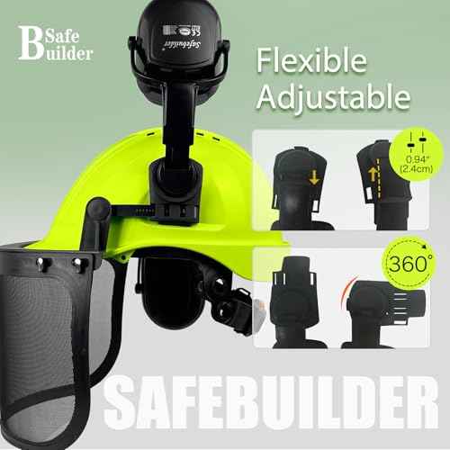 Q20X Forestry Safety Helmet 3 in 1 Chainsaw Arborist Helmet with Face Shield Ear Muffs Hearing Protection Hard Hats ANSI Z89.1 OSHA