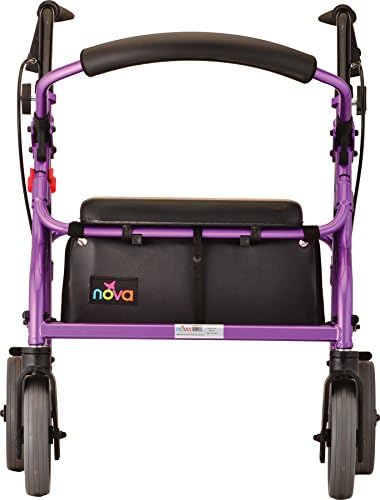 NOVA Medical Products Zoom Rollator Walker with Seat Height, Purple