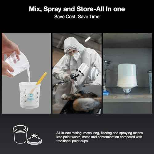YUZES HVLP Spray Gun Plus Kit with 20 Oz Disposable Paint Cups, Easy to Use, 1.4/1.7/2.0mm Nozzles Air Spray Gun for Painting Cars & Furniture DIY Painting, Paint Spray Gun for Primer, Clear/Top Coat