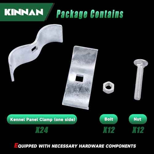 12 Pcs 1-5/8" Chain Link Fence Panel Clamps, Dog Kennel Clamps for 1-5/8" OD Pipe, Galvanized Steel, for Round Pipe Panel Frame,Bolts & Nuts include