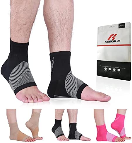 Compression Socks for Women & Men Open Toe (3 Pairs), Ankle Brace Compression Sleeve with Neuropathy, Foot Compression sleeve for Swelling, Pain & Plantar Fasciitis Relief (Black, XL)