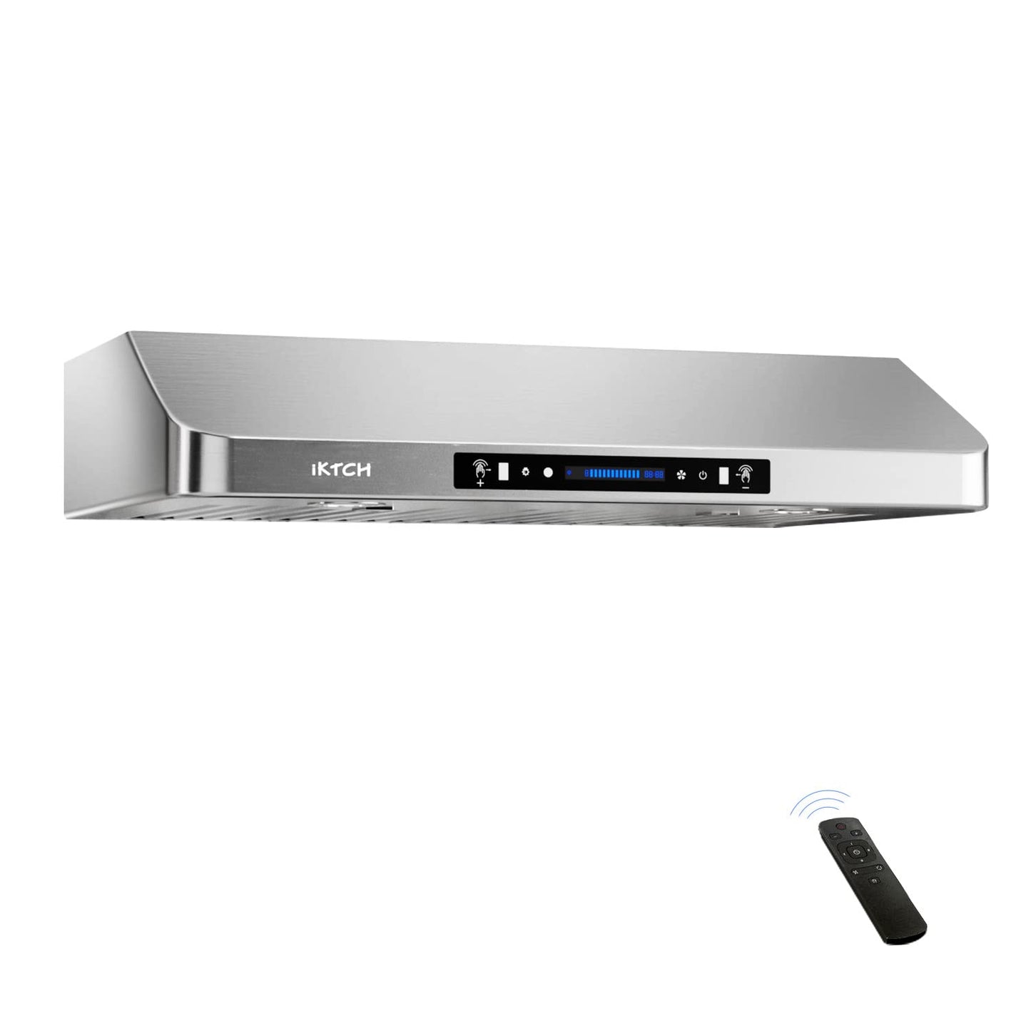 IKTCH 42 Inch Under Cabinet Range Hood, 900CFM Range Hood with 4 Speed Gesture Sensing&Touch Control Panel, Stainless Steel Kitchen Vent with 3 Pcs Baffle Filters