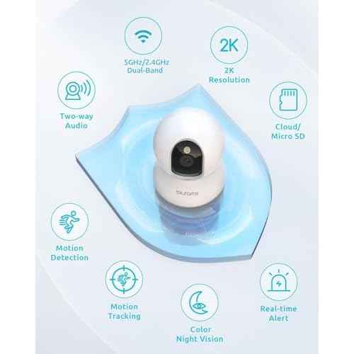 blurams Cameras for Home Security, 2K Pet Camera with Phone App, 5GHz/2.4GHz Dual-Band, 360¡Æ PTZ Indoor Cameras, 2-Way Talk, Motion Tracking, Color/IR Night Vision, Cloud&SD, Works with Alexa (4Pack)