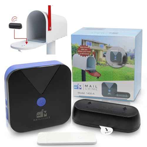 Mail Chime: Mail Alarm - Long Range (500 ft) Wireless Mailbox Alert - LED Light and Sound Alerts 20 Year Proven Brand